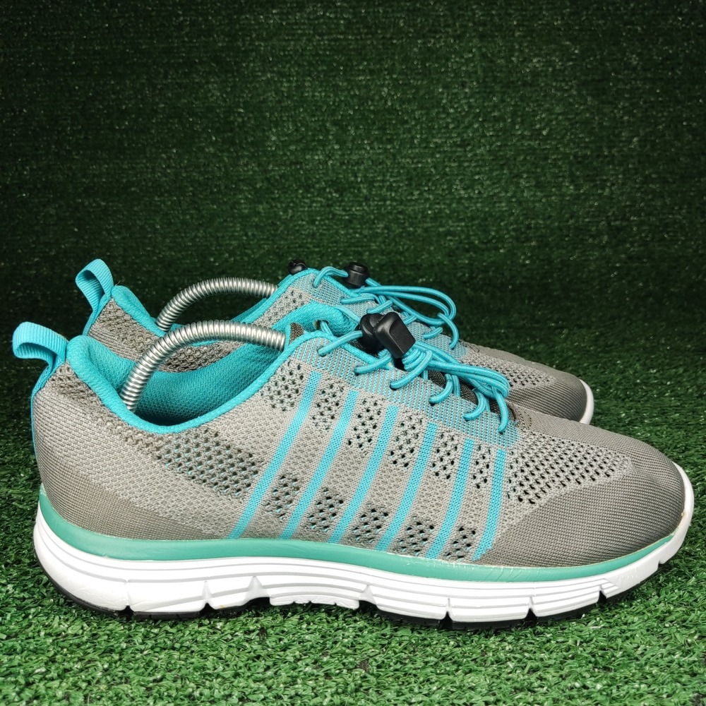 Apex Sneakers Women‎ 9.5 Grey A7000 Athletic Walking Shoes Bungee Knit Mesh